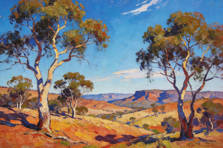 Sunlit Country Beyond the Gums - 61x91cm - Original Oil Painting SOLD