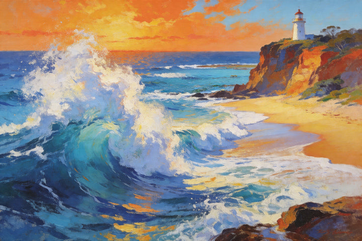 Beacon Over Breaking Seas - 61x91cm - Original Oil Painting SOLD
