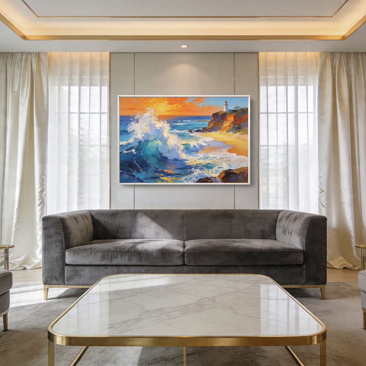 Beacon Over Breaking Seas - 61x91cm - Original Oil Painting SOLD