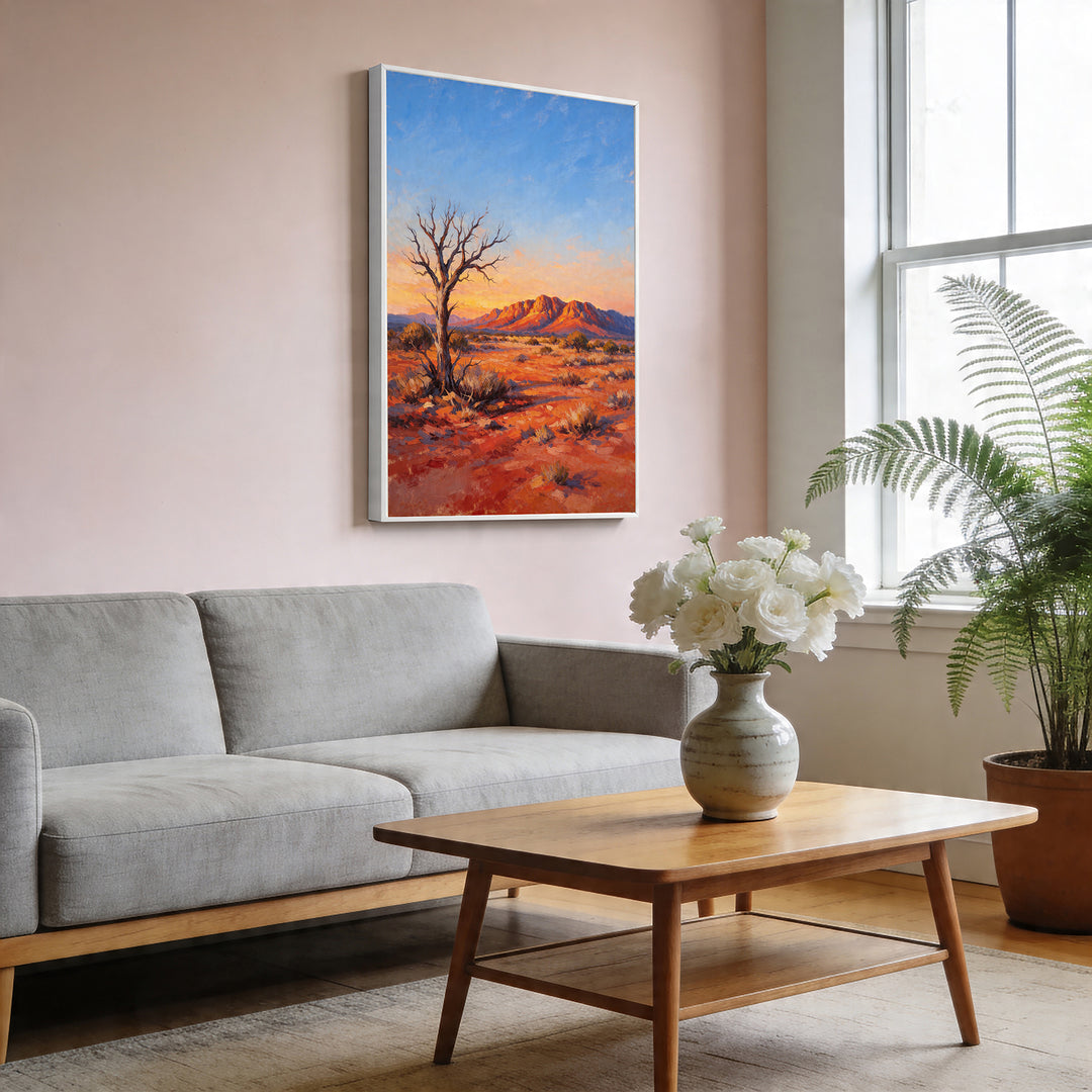 Last Light on the Red Plains - 61x91cm - Original Oil Painting SOLD