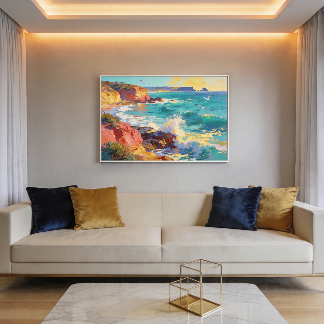 Pastel Tides on Red Cliffs - 61x91cm - Original Oil Painting SOLD