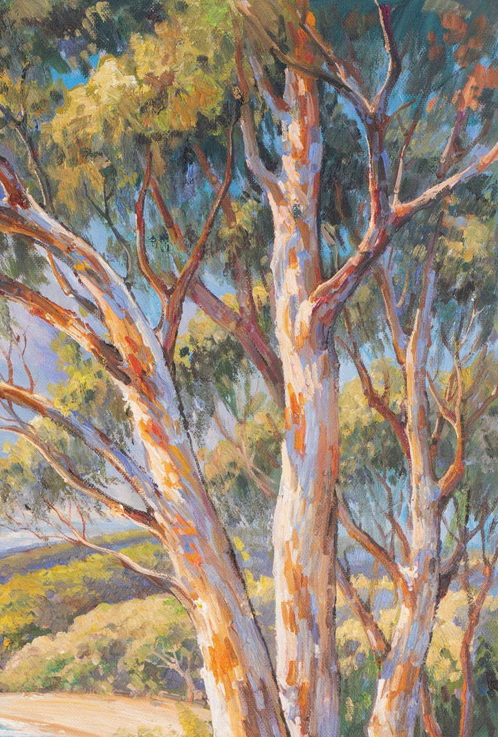 Original Australian Seascape Oil Painting - 60x90cm - Coastal Path with Ocean View close up top right
