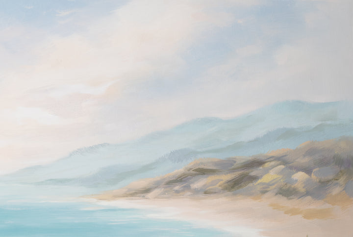 Original Australian Coastal Botanical Limited Edition Canvas Print - Panoramic Seascape Wall Art close up top right