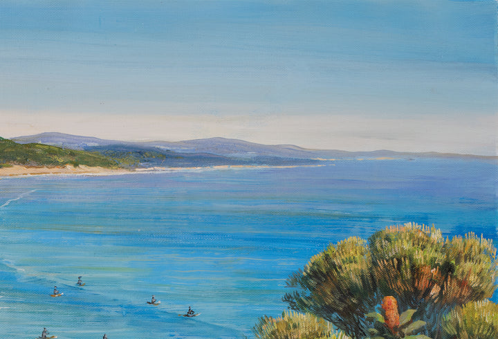 Original Australian Coastal Pathway Limited Edition Canvas Print - Beach Stairway Seascape Wall Art close up top right