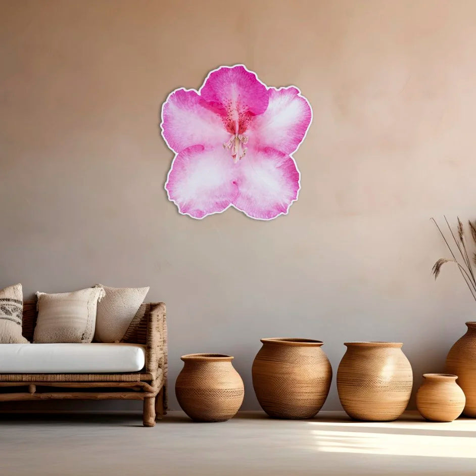 Floral photo sculpture wall art by Rory Fink – bloom-inspired shaped piece in room example